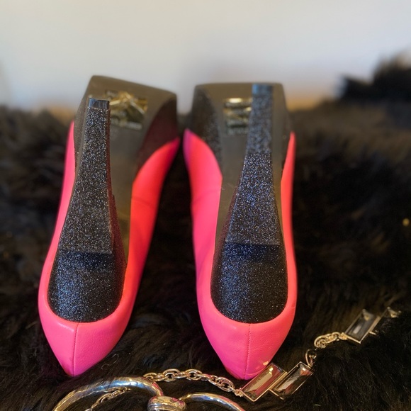 NWOT RAT BABY BLACK LIGHTNING BOLT PLATFORM HEELS - Picture 6 of 7